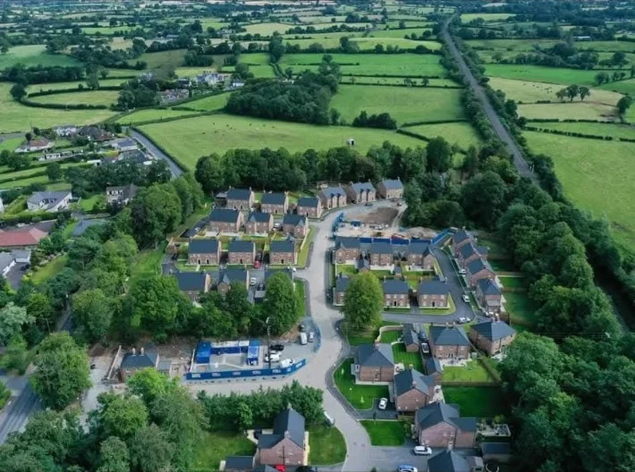 Aerial view of a residential development
